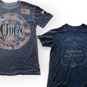 x2 Vintage Y2K Buckle Affliction Lot T-Shirts Chica Motorcycle Chris Kyle Large